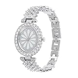 JECOMPRIS Reloj de Mujer Adorno Decorativo y Correa Ajustable, Diseño Portátil y Cómodo para Uso en Negocios y Actividades Cotidianas, Color Plata