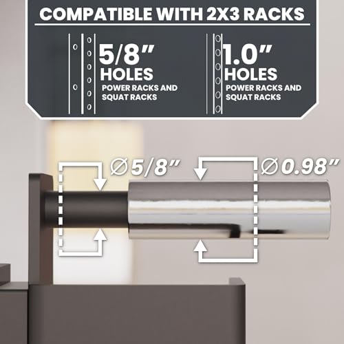 Synergee Safety Arms for 2x3 Power and Squat Racks, Fits Racks with 1" and 5/8" Holes. Rack-Mounted Safety Arm Attachment for Spotting, Bench Press, and Squats. by Synergee - Image 4