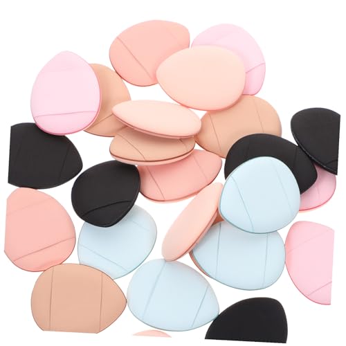 UKCOCO Lot De 25 Houppettes à Maquillage Mini-bouffée Multifonction, Format Doigt, Pour Fond De Teint Et Poudre, Usage Quotidien Pour Femmes, Couleurs Mixtes