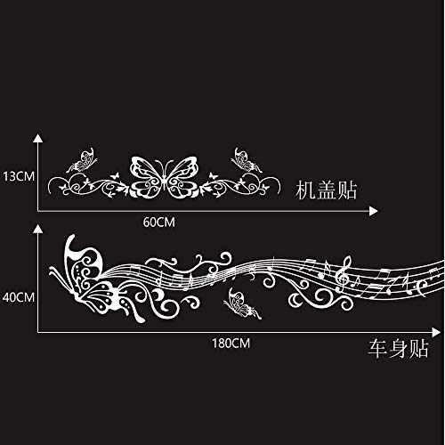 Bininbox 1 Set Car Auto Body Sticker Butterfly Self-Adhesive Side Truck Vinyl Graphics Decals (White) #TOP6