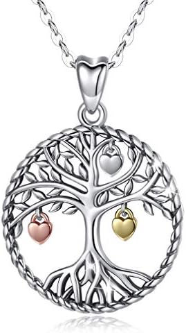 Eusense Tree of Life Necklace Family Tree Pendant Jewellery 925 Sterling Silver Gift for Women Girls