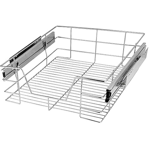 CASARIA® Pull Out Telescopic Kitchen Drawer - Chrome-Plated Cover