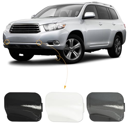 CZShiYue Car Front Bumper Tow Hook Cover Cap Towing Eye Fit for Toyota Highlander 2008 2009 2010 Trailer Cover 52128-0E030 52127-0E030 (Unpainted, Left Driver Side)