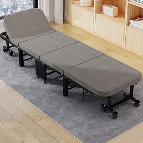 Lit pliant réglable à 6 positions pour adulte avec cadre de lit pliable en acier