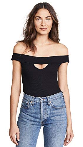 BB DAKOTA womens Joplin Rib Knit Off the Shoulder Bodysuit