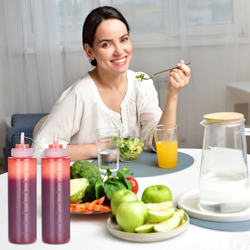3 Stück Quetschflaschen, Plastik Squeeze Flasche 1000ml Quetschflasche 1000ml, Spritzflaschen, groß Saucenflasche mit Kappen, Soßenflaschen, Soßenspender für Sauces öl Condiment Ketchup Flasche