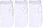 ALEGI Media Filter Bag Aquarium Extra Fine,Reusable 180 Micron Drawstring Mesh Filter Bags for Very Fine Resins Filter (7.5"*3.6" (3 Pack))