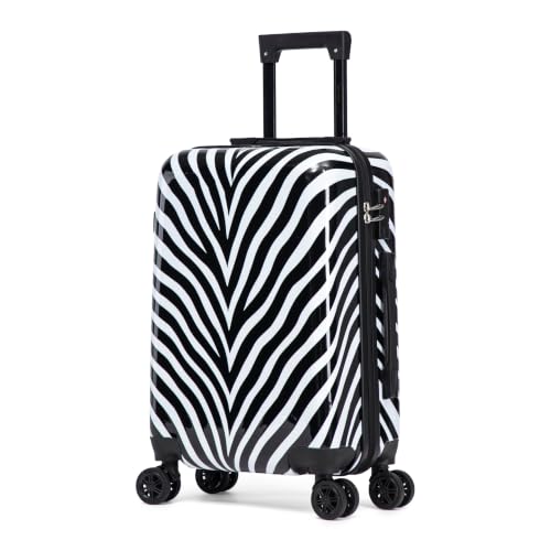 Image of InUSA Zebra Print 20-Inch Carry-on Hardside Spinner Luggage and TSA Lock