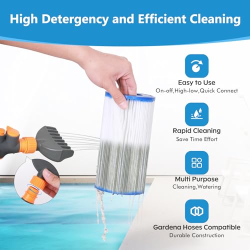 Pool Cartridge Filter Cleaner, Spa Filter Cleaner for Hot Tub Pool, Sturdy & Durable Comb Pool Filter Cartridge Cleaning Tool for Hot Tub, Clears Leaves, Debris, Filter Cartridge for Pool - Thumbnail 5