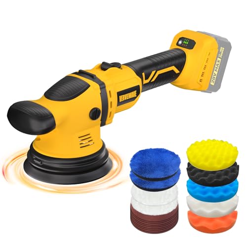 Cordless Buffer Polisher Kit for Dewalt 20V Battery (No Battery), 6-Inch Orbital Car Polisher Variable Speed 1800—5500 RPM, 17PCS Polishing Accessories, for Car Polishing/Waxing (Tool Only)