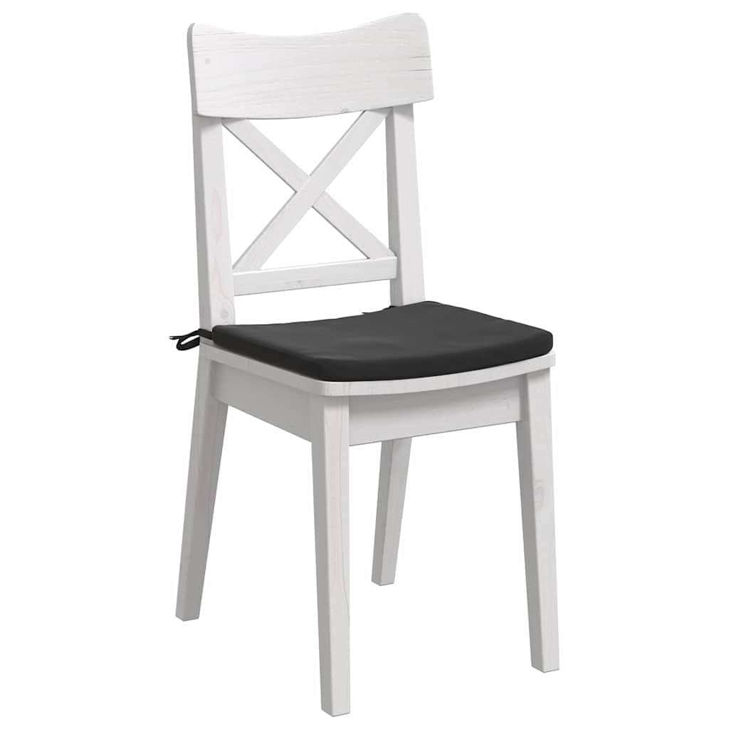 4er Set Sitzkissen Schwarz 40 x 40 cm aus Samt - Weiche Stuhlkissen mit Schaumstoff-Füllung und Haltebändern - Elegante Stuhlauflagen für Esszimmer, Wohnzimmer und Küche