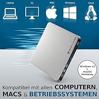 techPulse120 USB 3.0 Externer Blu-Ray Brenner Burner Superdrive portable Blueray Rom Laufwerk BD DVD CD Slim für Computer Notebook Ultrabook Netbook Laptop Windows Mac OS Apple iMAC Macbook Pro Air – Ansicht 2