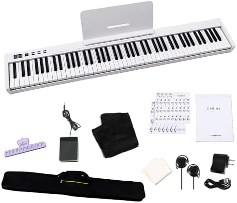 Amazon | Carina 電子ピアノ 88鍵盤 キーボード 軽量スリム 充電式 