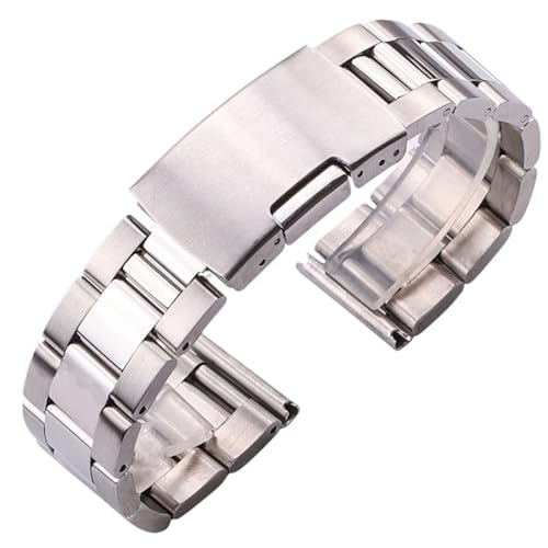 Bracelet de montre en acier inoxydable argenté maillons métalliques réglables fermoir pliant