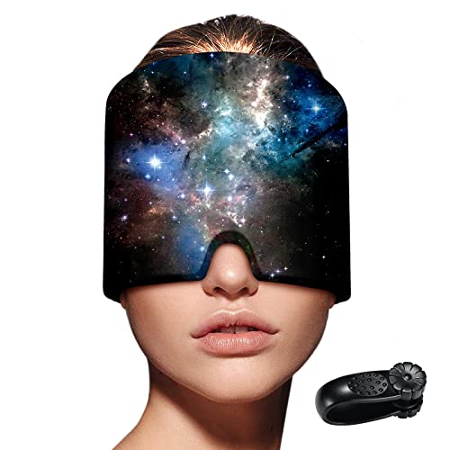 Briyard Migraine Relief Cap (400FF), Headache Relief Hat for Migraine Ice Head Wrap, Ice Pack for Headaches, Migrane Pain Relief Mask +Migraine Relaxation Clip