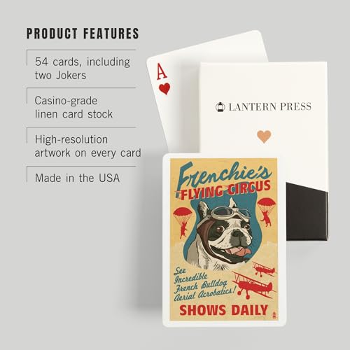 Baraja de Cartas Lantern Press Bulldog Francés Poker miniatura 3