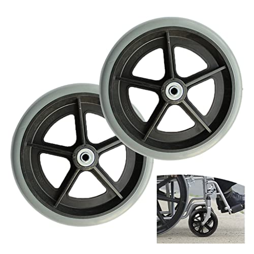 ANSNOW Ein Paar 20 cm (8 Zoll) Rollstuhl-Vorderrad-Hartgummireifen, (8 Mm) Lagerlenkrad, (60 Mm) Nabenbreite, Universelles Rollstuhl-Ersatzrad-Zubehör/20 cm (8 Zoll) – Grau ANSNOW Ein Paar 20 cm (8 Zoll) Rollstuhl-Vorderrad-Hartgummireifen, (8 Mm) Lagerlenkrad, (60 Mm) Nabenbreite, Universelles Rollstuhl-Ersatzrad-Zubehör/20 cm (8 Zoll) – Grau