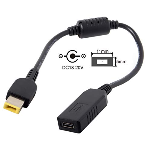 Cablecc Câble de charge USB 3.1 Type C USB-C vers Rectangle 11 x 5 mm pour Lenovo ThinkPad X1 Carbon