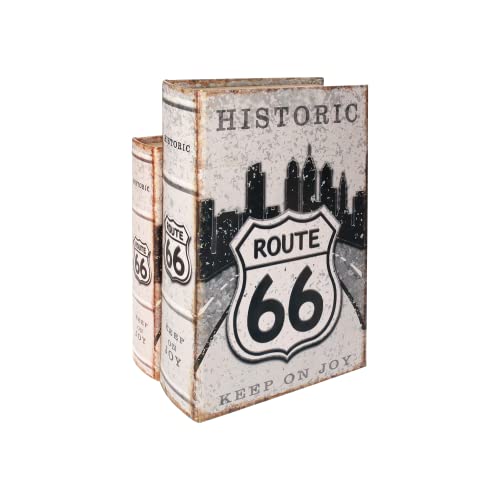Keyhome Set 2 Schmuckschachteln Schmuckschachteln Dekoration MDF Schachteln Elegante Geschenkidee Route 66