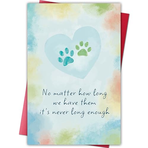 Cheeklee Pet Sympathy Card for Loss of Dog or Cat, Pets Memorial Gifts, Pet Loss Sympathy Gift, Pets Bereavement Gifts with Heartfelt Healing Message Design