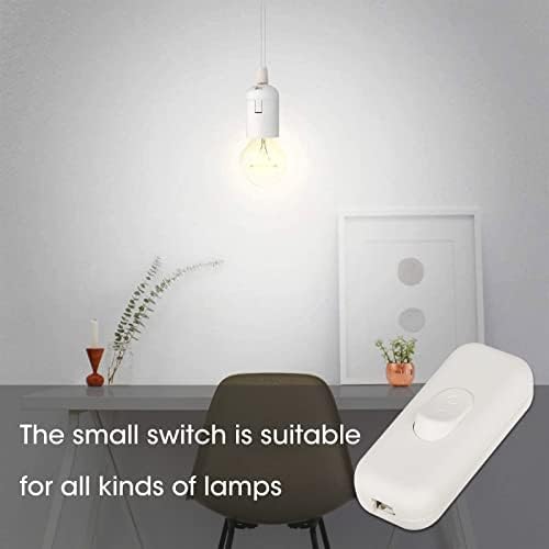 TJCoLUX 4 Pack Torped Switch 6Amp Inline Cord for Small Appliance or Lamp Switch White
