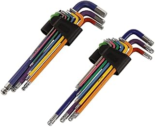 18 Piece Extra-Long Arm Ball Point Hex Key Set and Security TRX-Star* Set - Twin Pack