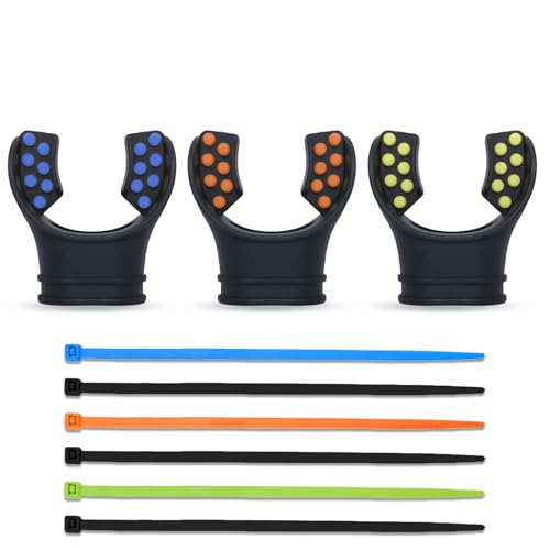3 Pack Black Snorkel Mouthpiece Scuba Diving Mouthpiece Silicone Snorkel Mouthpiece Scuba Diving Regulator Mouthpiece with Regulator Ties for Most Standard Scuba Diving Regulators