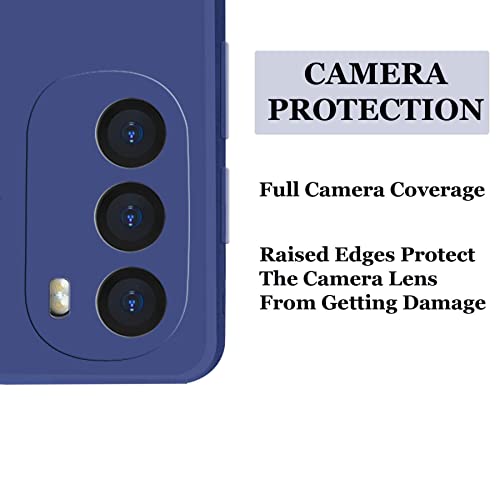 Image of A rtistque Liquid TPU Silicone Matte Shockproof Flexible with Camera Protection Soft Back Cover Case for Motorola Moto G52 / G82 5G - Blue