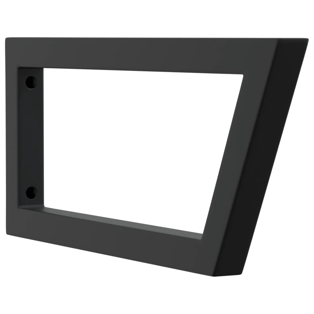 2 Stk. Waschtisch-Halterungen 20 x 50 cm, Trapezförmige Konsole aus Stahl, Schwerlast-Wandhalterung für Waschbecken, Schwarz, DIY Badmöbel