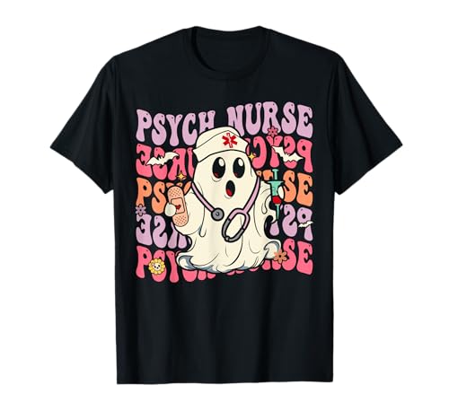 Retro Psych Nurse Groovy Halloween Psychiatrische Krankenschwester T-Shirt