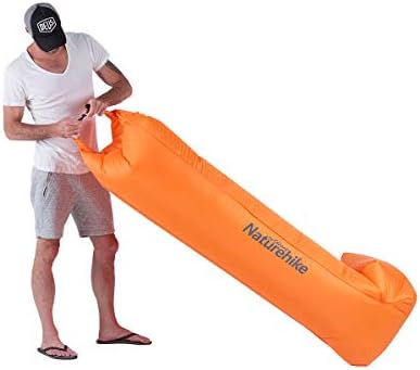 Naturehike Inflatable Lounger, Waterproof Air Sofa with Portable Package, Lazy Lounger Inflatable Sofa Air Bed for Travel, Camping, Hiking, Pool and Beach Parties Orange