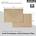 Juvale A6 V-Flap Brown Envelopes - Durable 120 GSM A6 Craft Envelopes - Secure V-Flap Closure for Wedding Invitation - Suitable for Shower Invitation - 4.25 x 6.25 in, Pack of 50