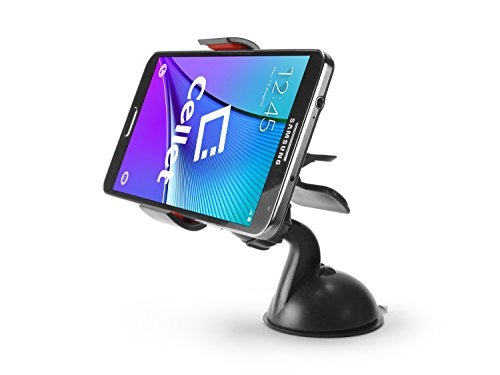 Cellet Cell Phone Holder Car Mount – Dashboard And Windshield Phone Mount Stand Universal Cradle With Suction Cup Mounting Base (Black) #TOP4