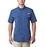 Columbia Men's Permit Woven Short Sleeve, Carbon, Large