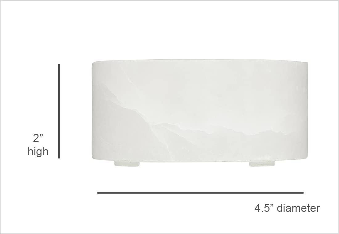 Santa Barbara Design Studio Wine Coaster Handcrafted Alabaster Wine Bottle Coaster, 4.5" Diameter, White