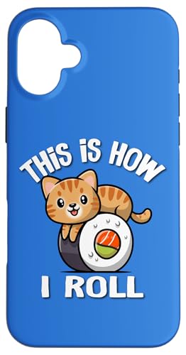 Kawaii How I Roll Sushi Orange Tabby Cat Lover �X�}�z�P�[�X iPhone 16 Plus �p