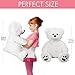 LotFancy Teddy Bear Stuffed Animal, 20 inch, White Teddy Bear Plush Toy, Cute Face with Big Footprints, Plushies Gifts for Girls, Girlfriend, Wife on Birthday, Easter Decoration
