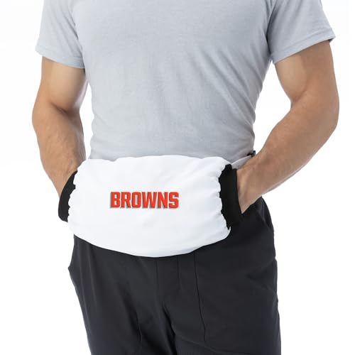 Northwest NFL Football Thermal Plush QB Player Handwarmer with Adjustable Strap, Cleveland Browns
