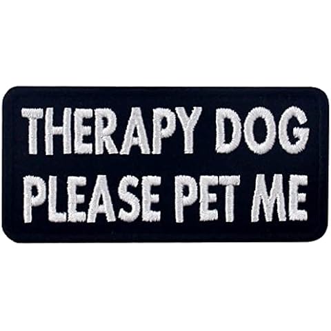 TailWag Planet Therapy Dog Please Pet Me Service Dog Morale Tactical Patch Embroidered Vest/Harnesses Badge Fastener Hook & Loop Emblem Cover