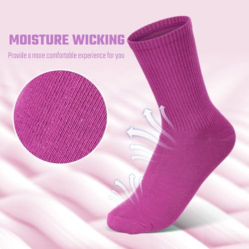 Image of Jadive 6 Pairs Women's Cotton Crew Socks Colorful Soft Casual Gradient Athletic Socks Bootie Socks for Sport Running Walking