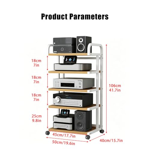 Soporte for Medios de Audio y Video Mueble Torre para Tocadiscos Marrón 3