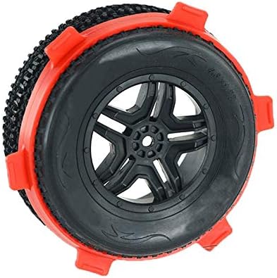 8PC RC Tire Mounting Bands for RC 1/8 Buggy & 1/10 Short Course Truck Remote Control Car Tires Parts Red&Yellow