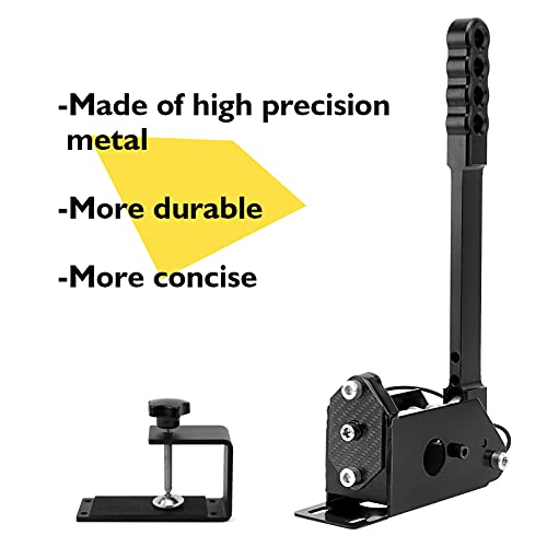 aikeec 64Bit USB Handbremse für PC, Einstellbare SIM Rennspiele PC Handbrake mit Hoher Präzision und Linearität für LO GITECH G25 G27 G29 G920 G923 THRUST MASTER T300, Schwarz+Klemme