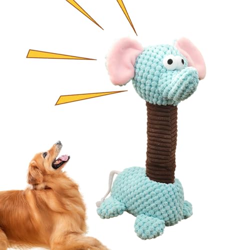 犬用のきしむおもちゃ、子犬用の噛むおもちゃ | 柔らかいペットの子犬の噛むおしゃぶりおもちゃ | 首の長い象の形のペット用品、訓練と遊びのためのぬいぐるみ咀嚼犬のおもちゃ
