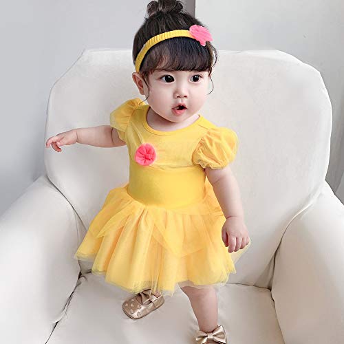 Hihcbf Baby Toddler Girls Christmas Halloween Costume Belle Princess Birthday Bodysuit Romper Tutu Dress W/Headband 3-6M #TOP3