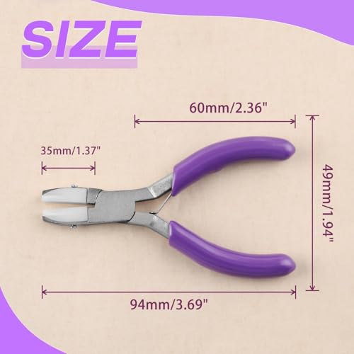 Image of SPEEDWOX 3-Inch Nylon Jaw Pliers for Jewelry Making, Flat Jaw, Purple