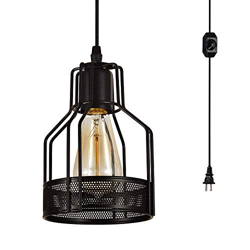Suspension luminaire noire style suspension industrielle vintage pour cuisine