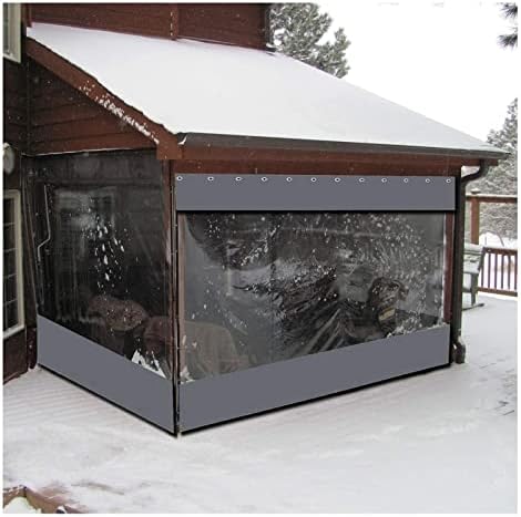 AGLZWY Outdoor Curtains in Garden, Waterproof Curtain, Outdoor Clear Tarp with Rustproof Grommets for Pergola, Porch, Gazebos (Color : Clear, Size : 4mx3m)