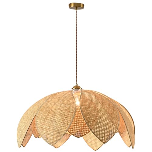 Lampe suspendue rotin pour chambre | Ambiance bohème chapeau E27