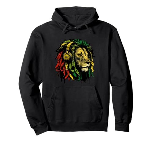 Rasta Reggae Lion Of Judah Jamaican Pride Reggae Music Lover Pullover Hoodie